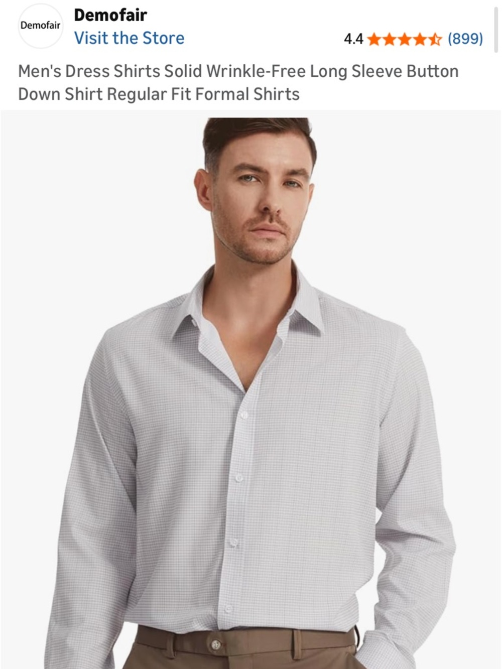 Men's Gray Check Regular Fit Dress Shirt